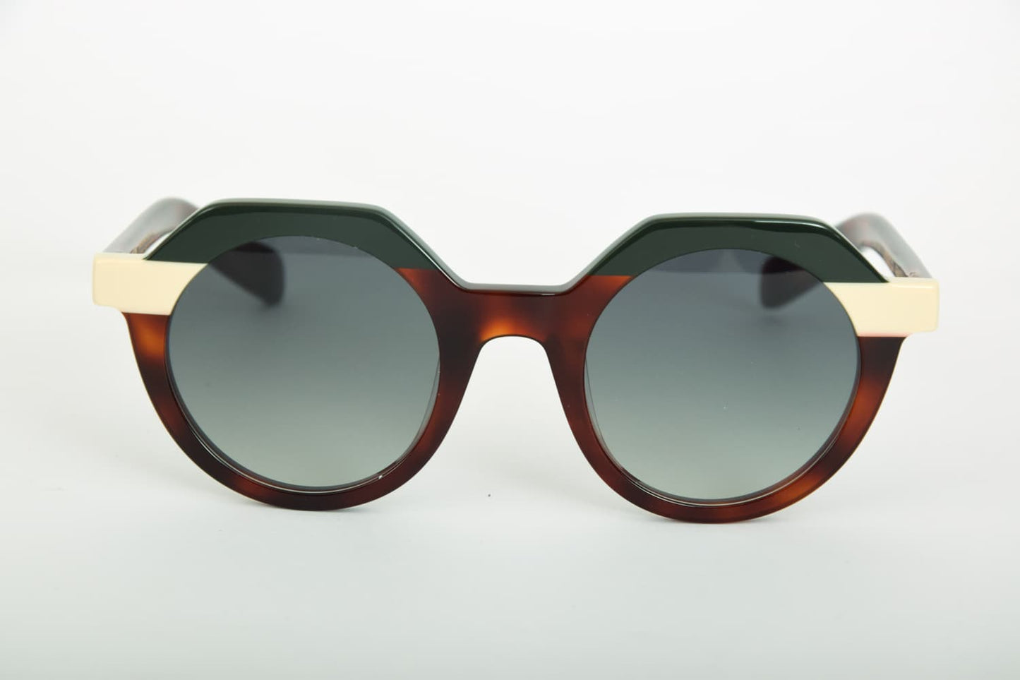 Occhiali da Sole Kaleos alla moda: Montatura in tartaruga marrone rossa