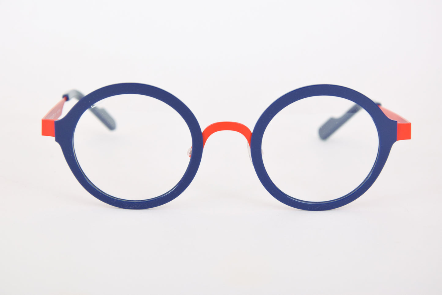 Frontale di Occhiali da Vista Tondi Unisex Blu e Rossi - Anne et Valentin Fancy