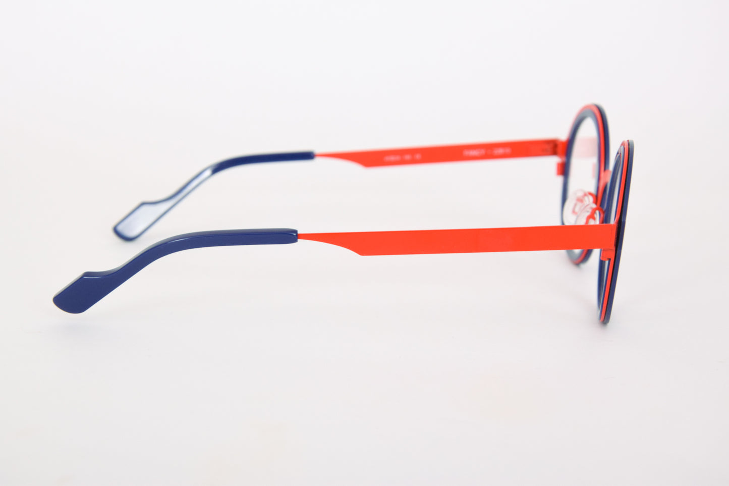Astina laterale di Occhiali da Vista Tondi Unisex Blu e Rossi - Anne et Valentin Fancy