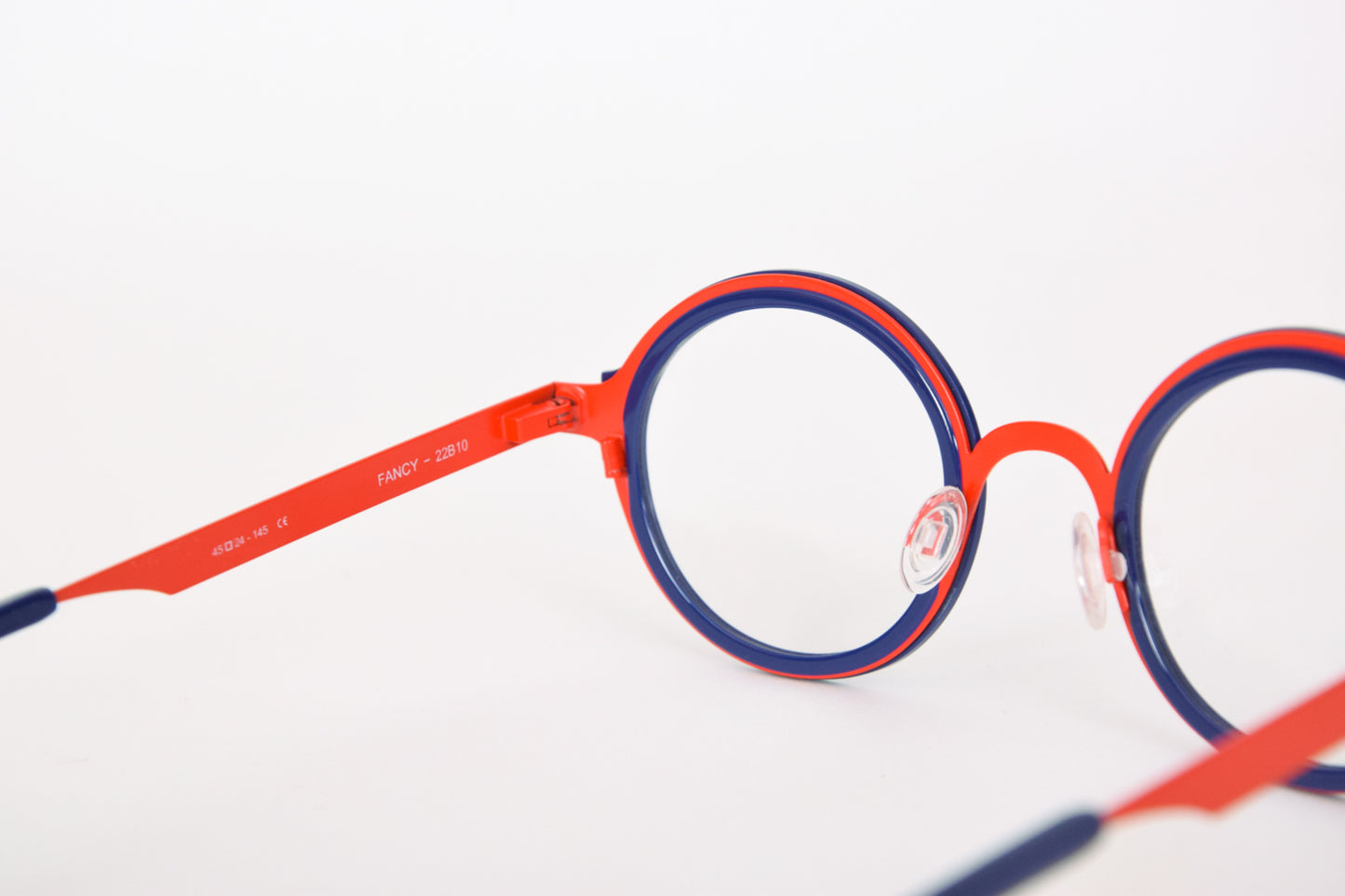 Dettagli di Occhiali da Vista Tondi Unisex Blu e Rossi - Anne et Valentin Fancy