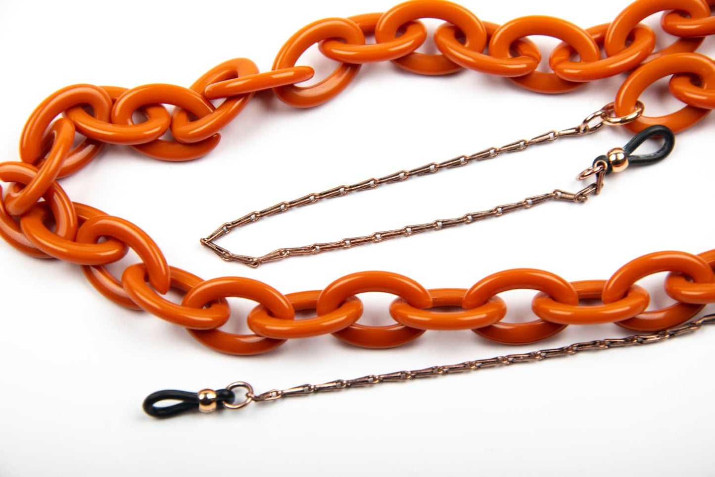 Caroline Abram | Catenella Metallo e Celluloide | Arancio e Oro