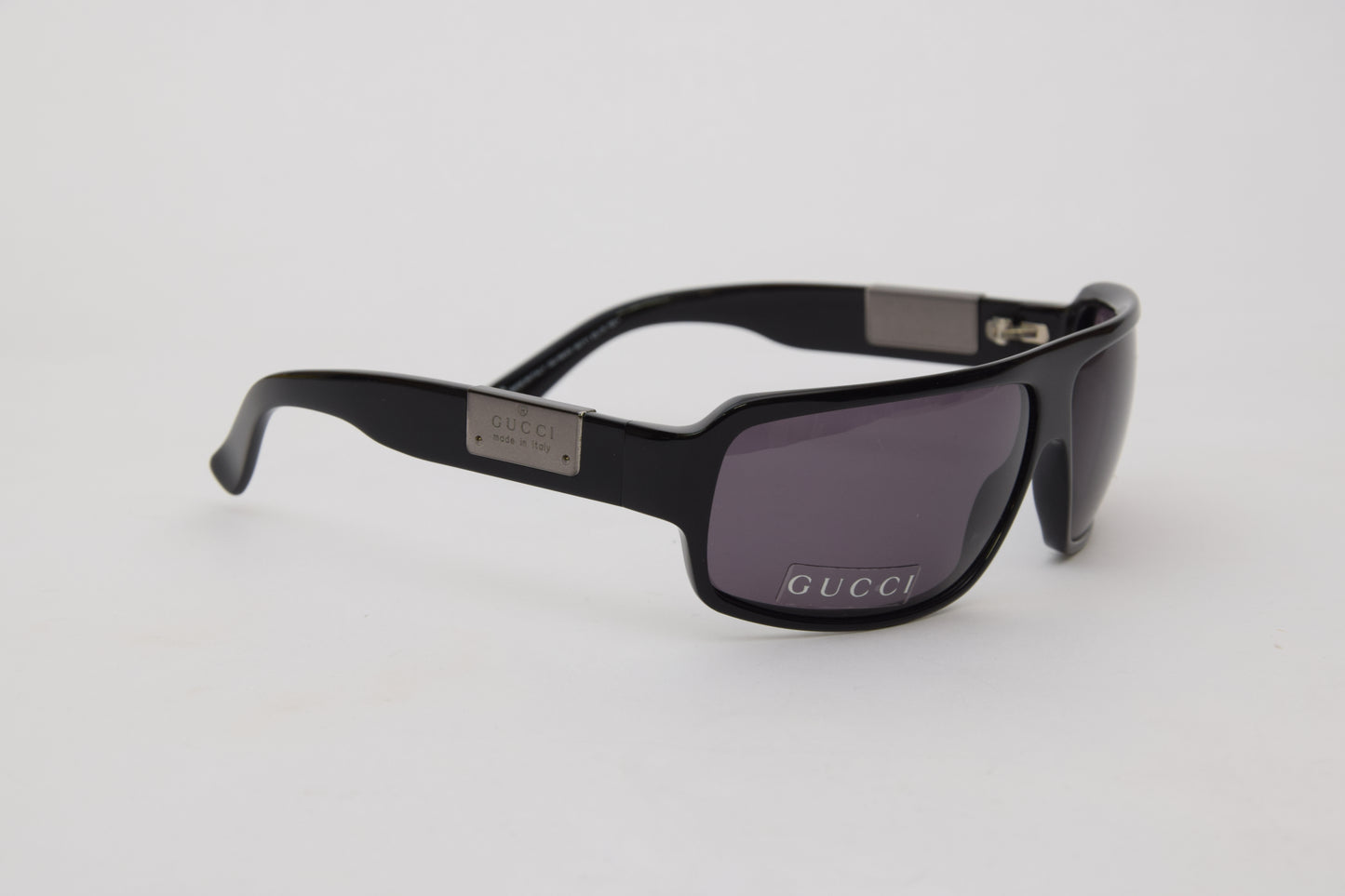 Vintage | GUCCI | Celluloide nero avvolgente con logo laterale