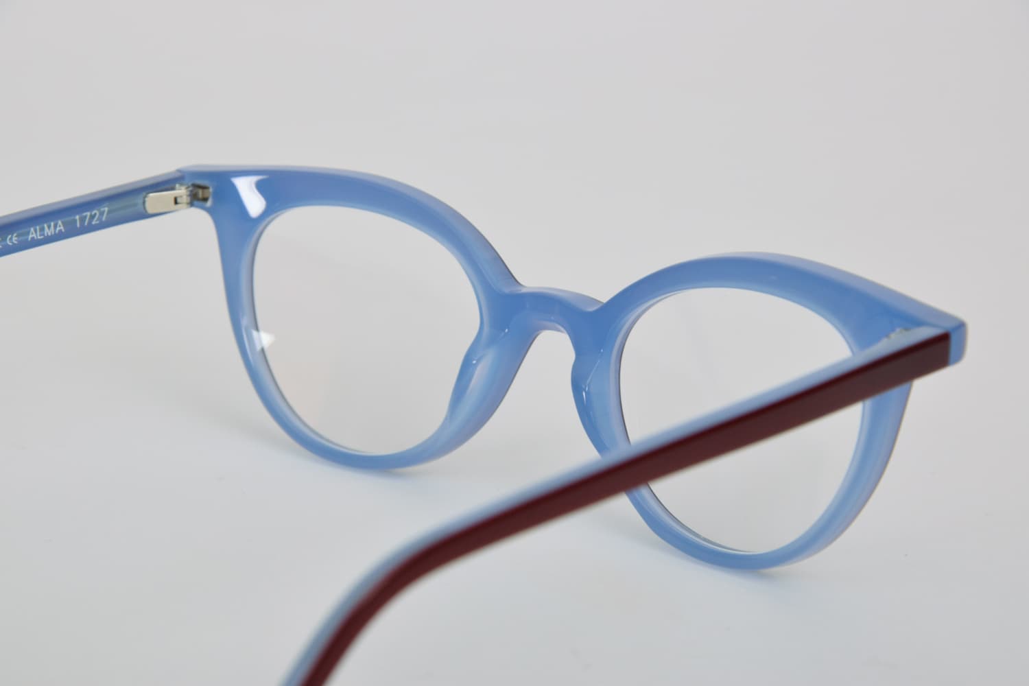 Dettagli di Occhiali da Vista a Gatto Donna - Occhiali da Vista Anne et Valentin Alma Bordeaux e Azzurro