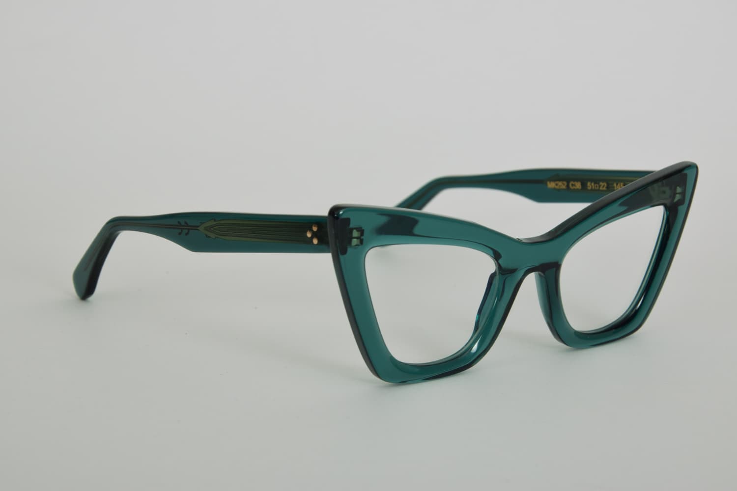 Occhiali da Vista a Gatto Donna Particolari: Occhiali da Vista Monokol MK252 verde petrolio